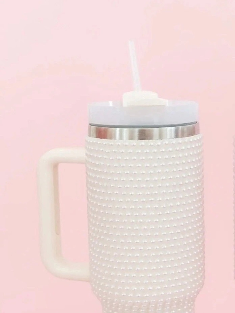 Rock Paper Scissors White Pearl Tumbler with Handle – Brand New